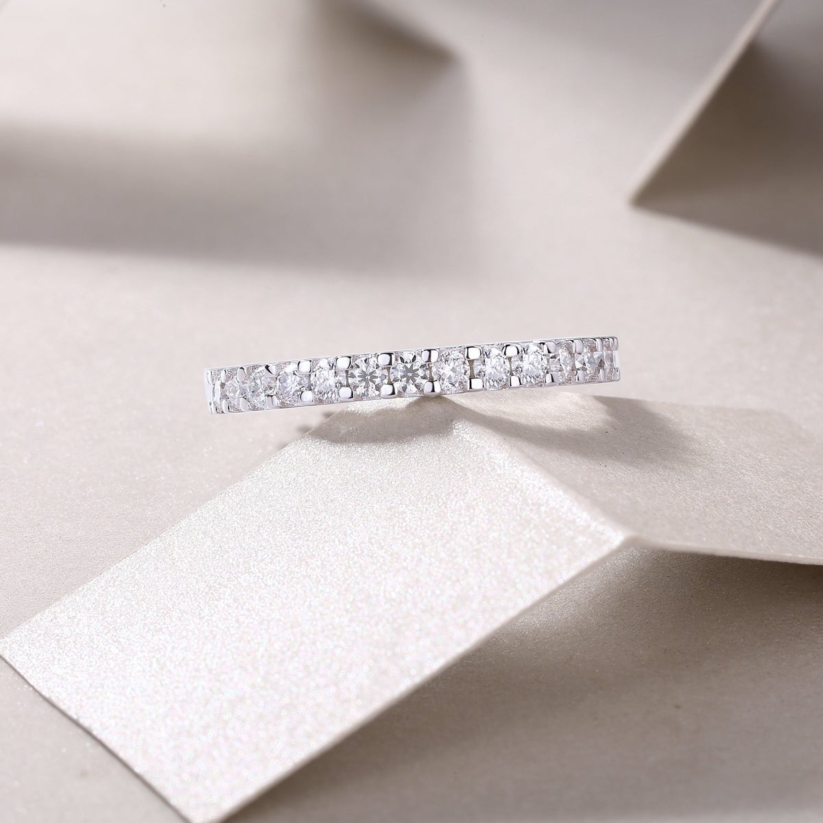 Wish - A Wedding Ring Set With Top-quality Moissanite S925 In Silver And Platinum-plated. The Ring Can Be Tested With A Diamond Pen - IVOIRART.COM
