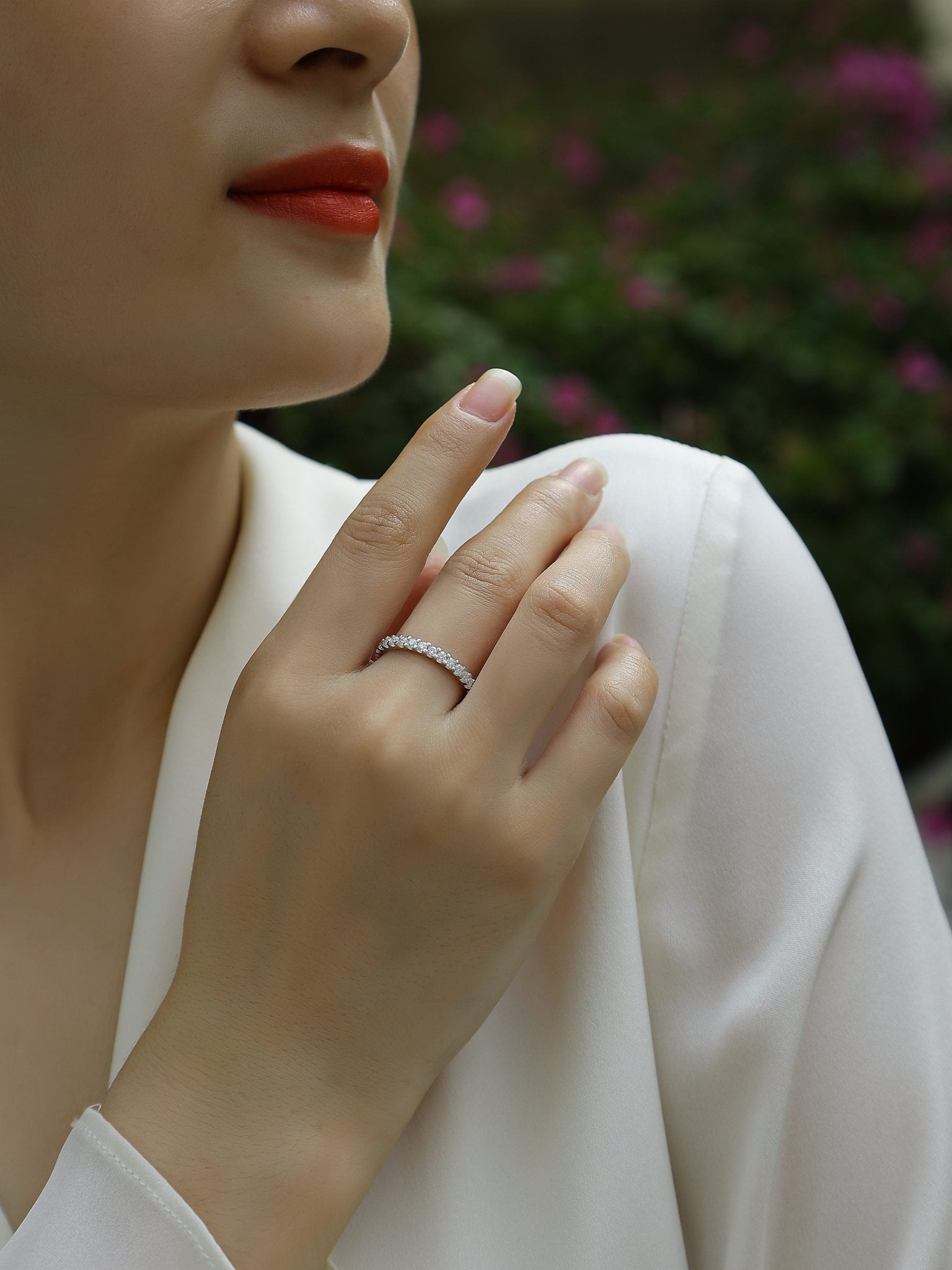 Wish - A Wedding Ring Set With Top-quality Moissanite S925 In Silver And Platinum-plated. The Ring Can Be Tested With A Diamond Pen - IVOIRART.COM