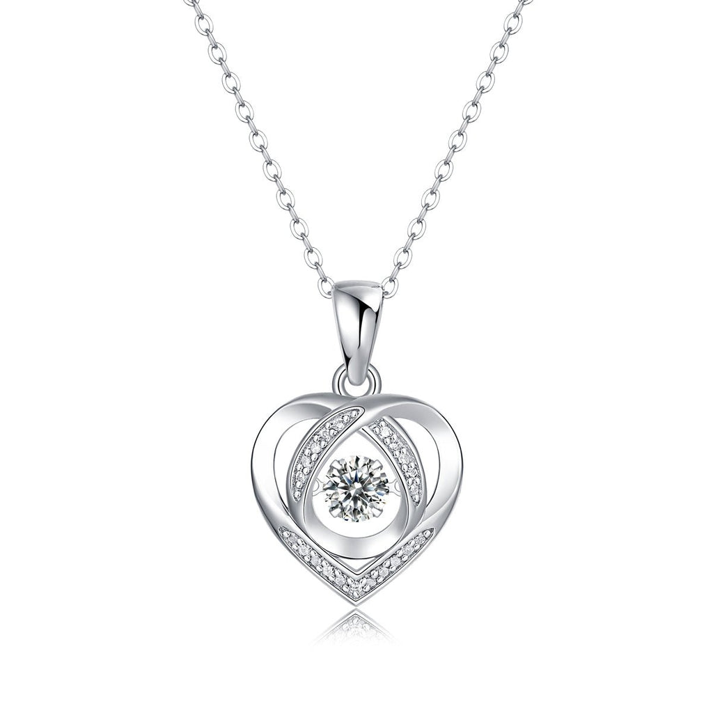With You In My Heart - A Fashionable And Trendy Necklace Pendant Set With Top-quality Moissanite S925, Silver And Platinum-plated, Can Be Tested With A Diamond Pen - IVOIRART.COM
