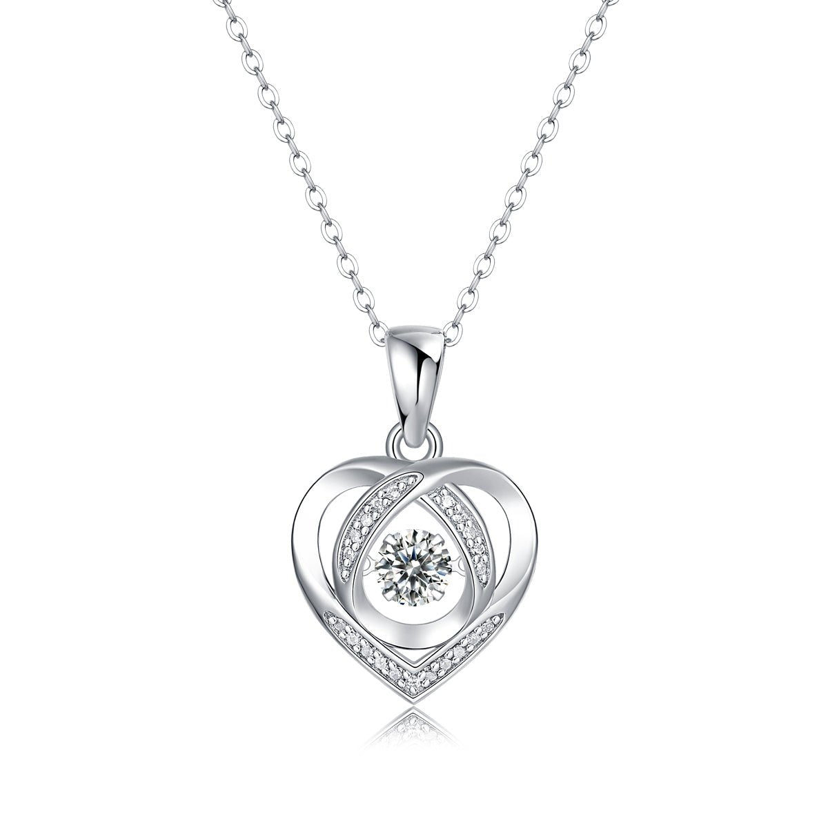 With You In My Heart - A Fashionable And Trendy Necklace Pendant Set With Top-quality Moissanite S925, Silver And Platinum-plated, Can Be Tested With A Diamond Pen - IVOIRART.COM