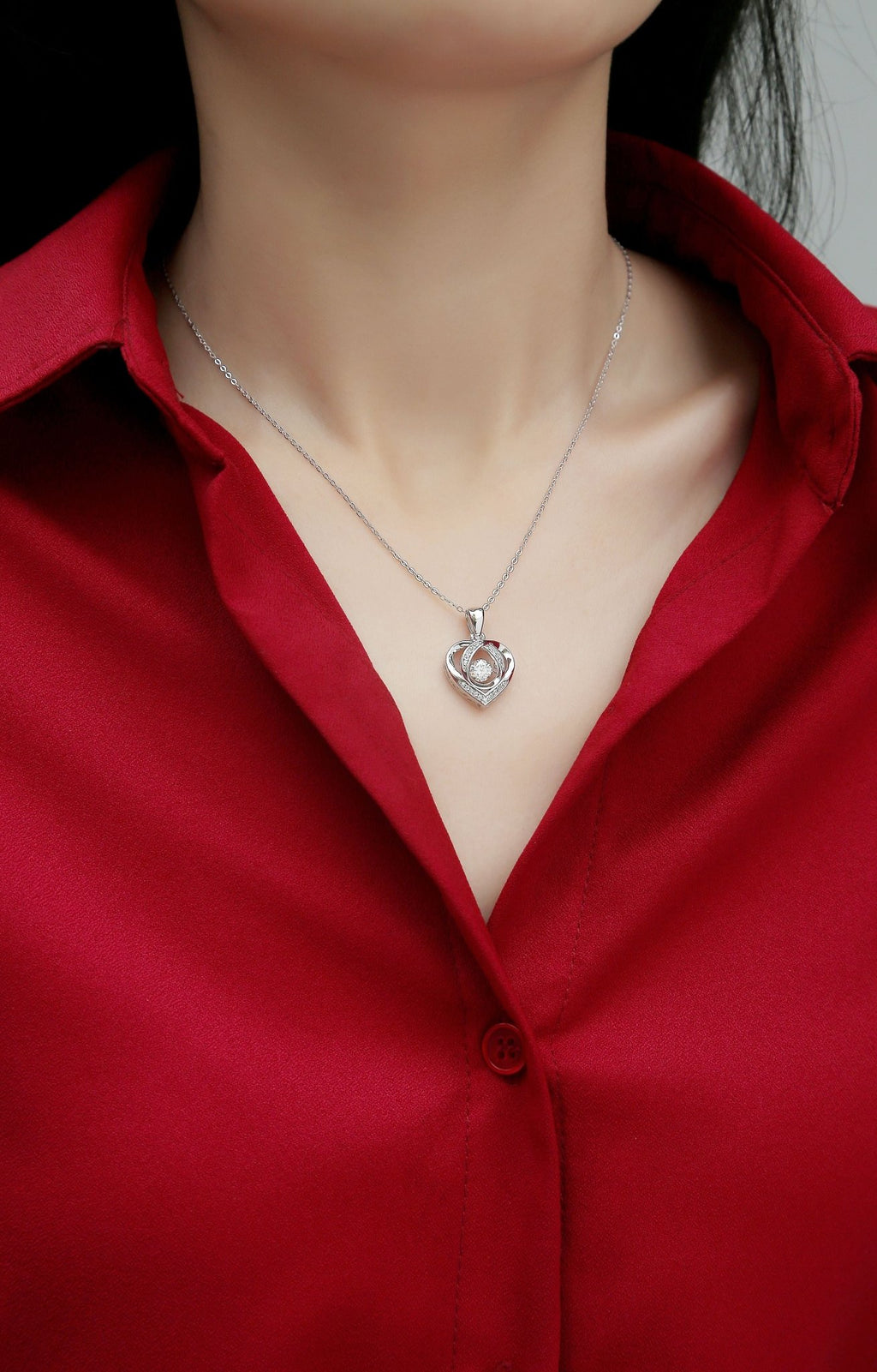 With You In My Heart - A Fashionable And Trendy Necklace Pendant Set With Top-quality Moissanite S925, Silver And Platinum-plated, Can Be Tested With A Diamond Pen - IVOIRART.COM