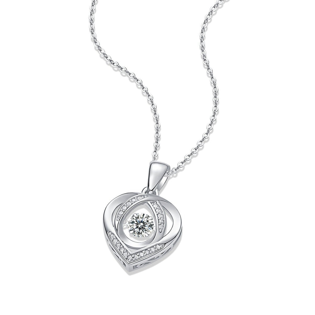With You In My Heart - A Fashionable And Trendy Necklace Pendant Set With Top-quality Moissanite S925, Silver And Platinum-plated, Can Be Tested With A Diamond Pen - IVOIRART.COM
