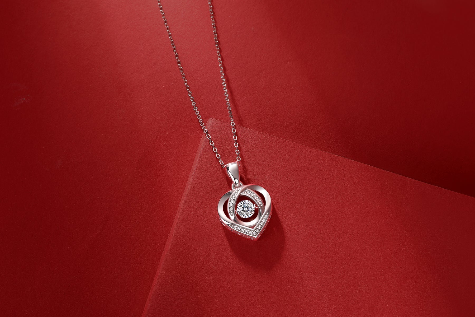 With You In My Heart - A Fashionable And Trendy Necklace Pendant Set With Top-quality Moissanite S925, Silver And Platinum-plated, Can Be Tested With A Diamond Pen - IVOIRART.COM