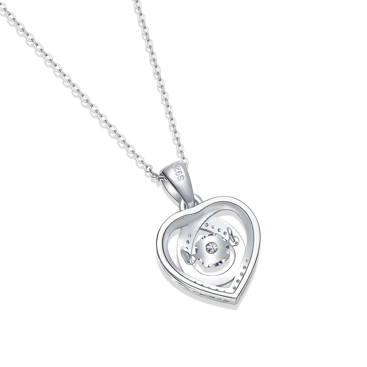 With You In My Heart - A Fashionable And Trendy Necklace Pendant Set With Top-quality Moissanite S925, Silver And Platinum-plated, Can Be Tested With A Diamond Pen - IVOIRART.COM
