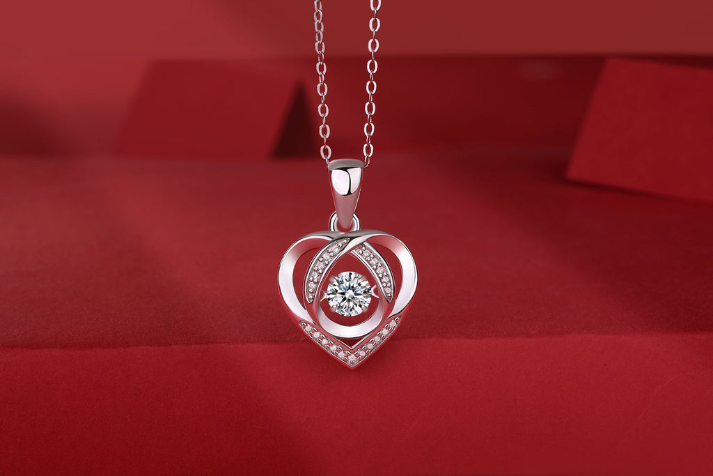 With You In My Heart - A Fashionable And Trendy Necklace Pendant Set With Top-quality Moissanite S925, Silver And Platinum-plated, Can Be Tested With A Diamond Pen - IVOIRART.COM