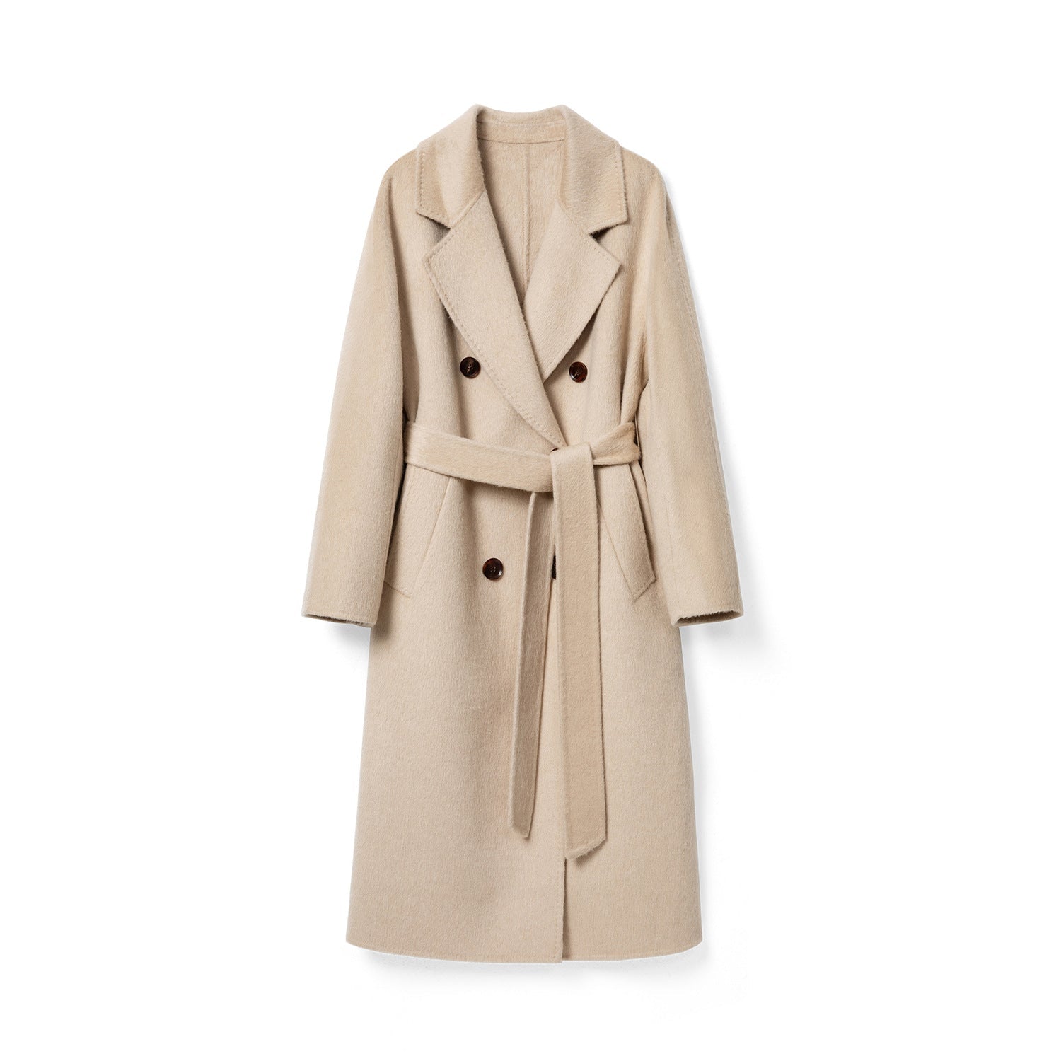 Women's Camel Coat Reversible Woolen Jacket - IVOIRART.COM