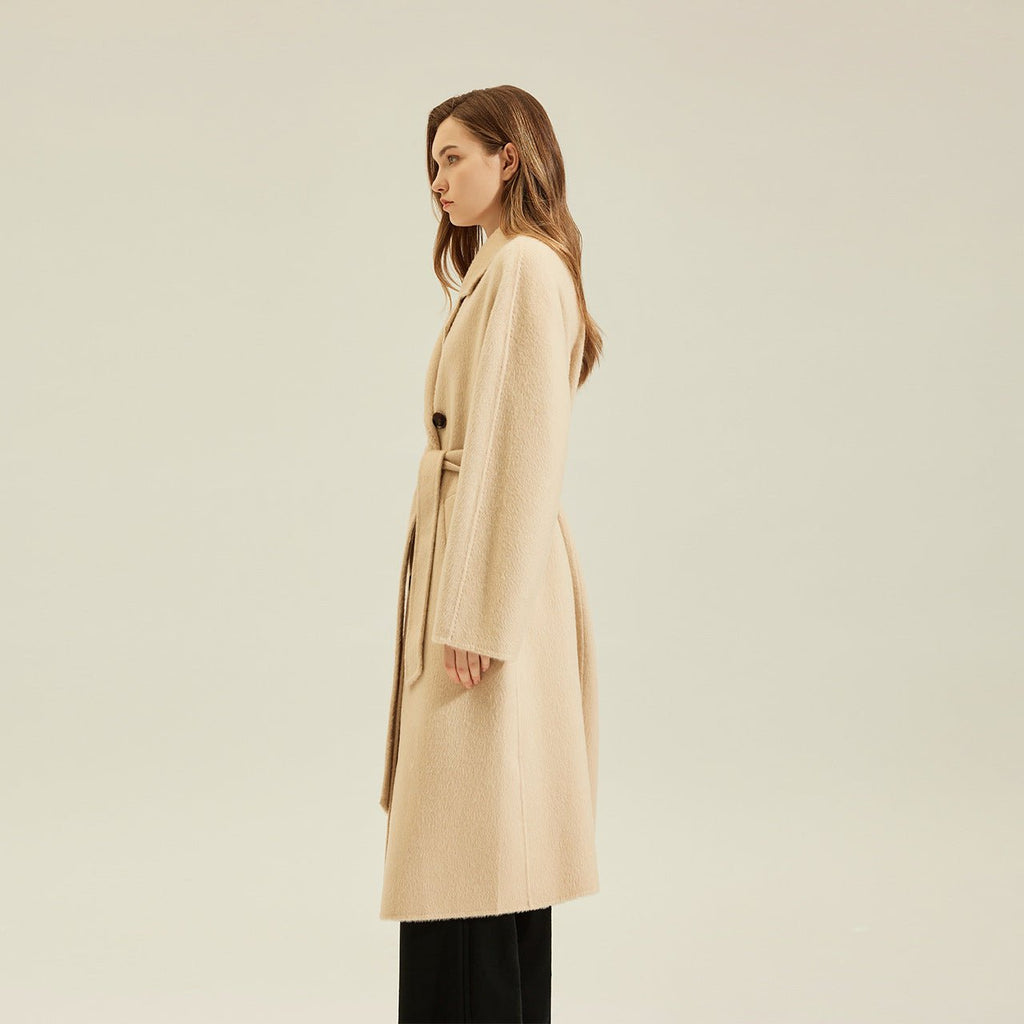 Women's Camel Coat Reversible Woolen Jacket - IVOIRART.COM
