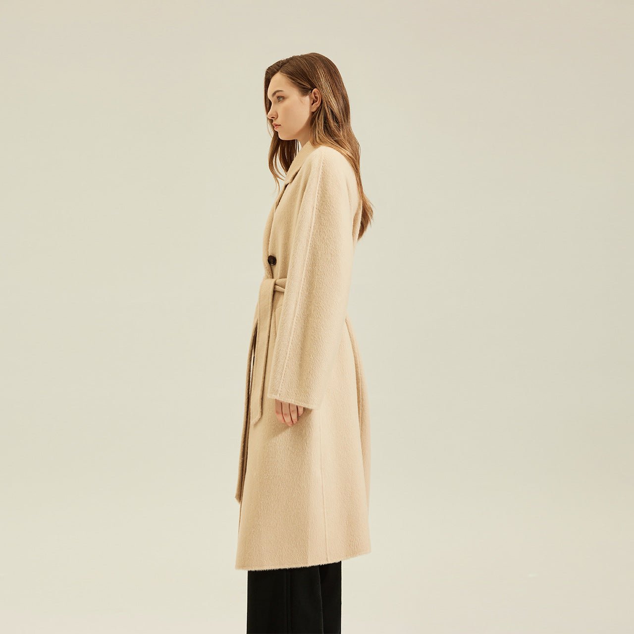 Women's Camel Coat Reversible Woolen Jacket - IVOIRART.COM