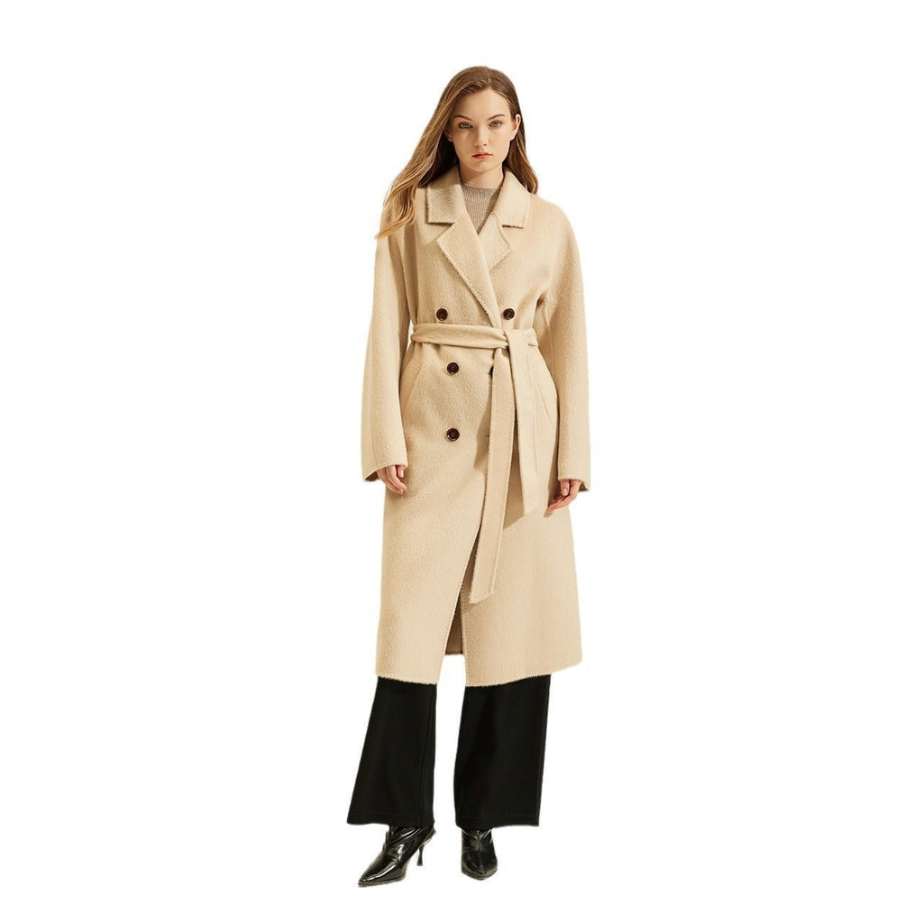 Women's Camel Coat Reversible Woolen Jacket - IVOIRART.COM