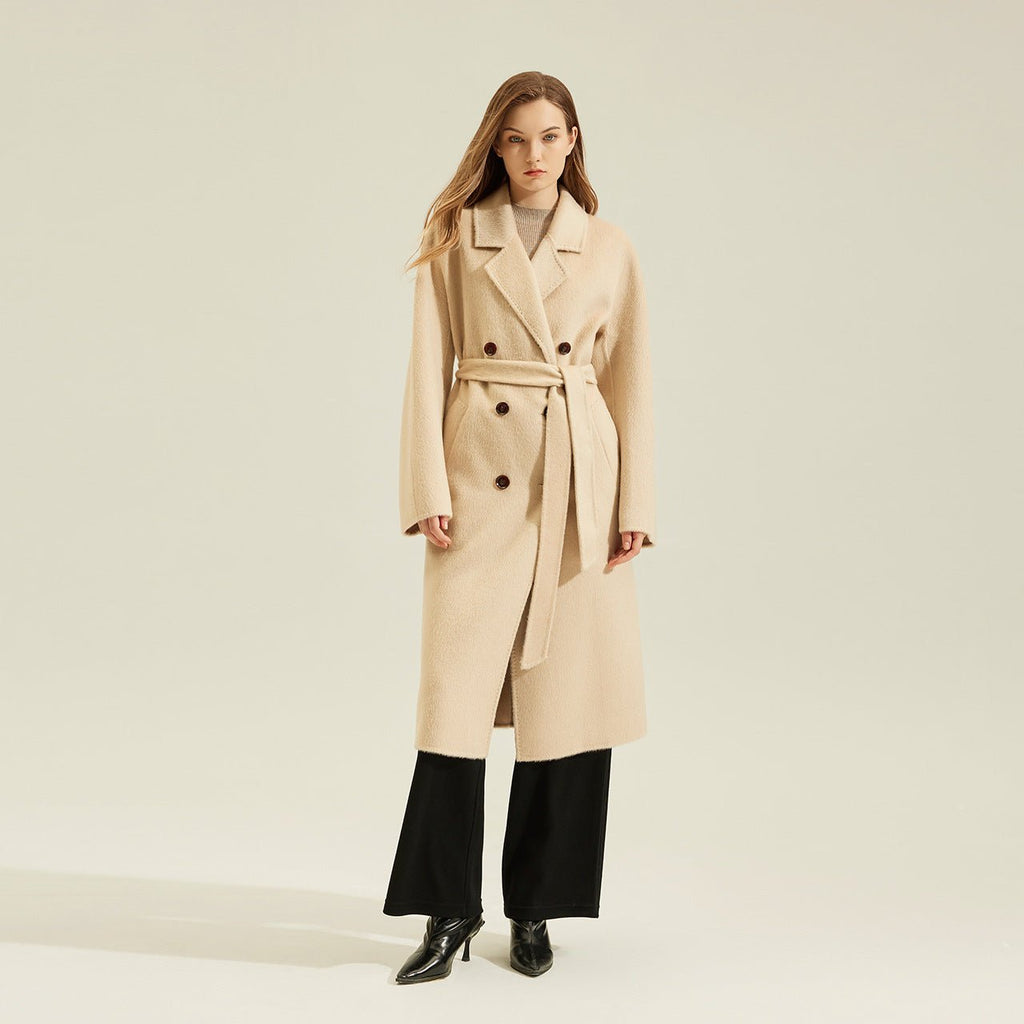 Women's Camel Coat Reversible Woolen Jacket - IVOIRART.COM