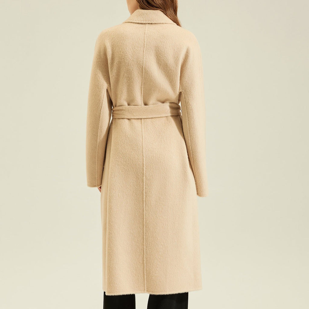 Women's Camel Coat Reversible Woolen Jacket - IVOIRART.COM