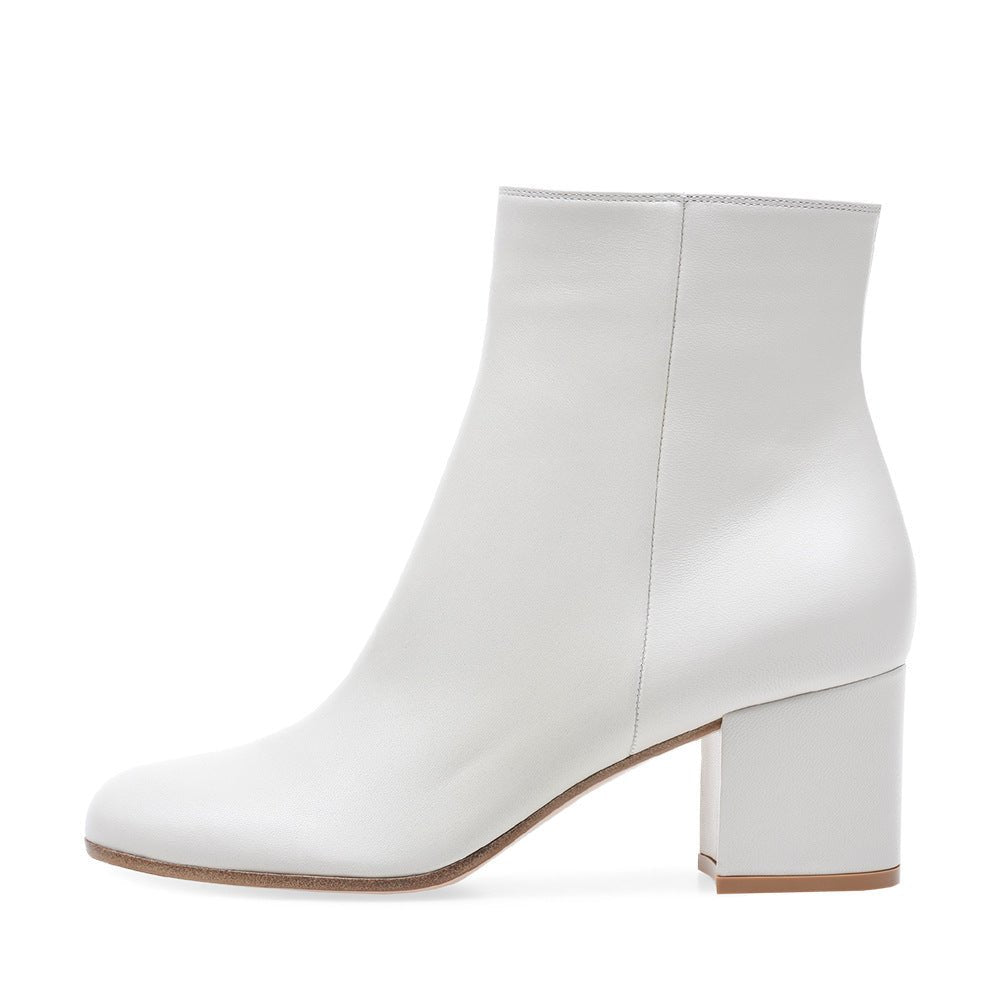 Women's Chunky Heel Round Toe Mid Heel Boots - IVOIRART.COM