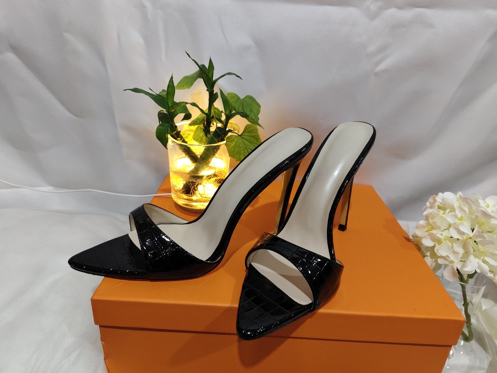 Women's Fashion Sandals Pointed Toe Stiletto Sandals - IVOIRART.COM