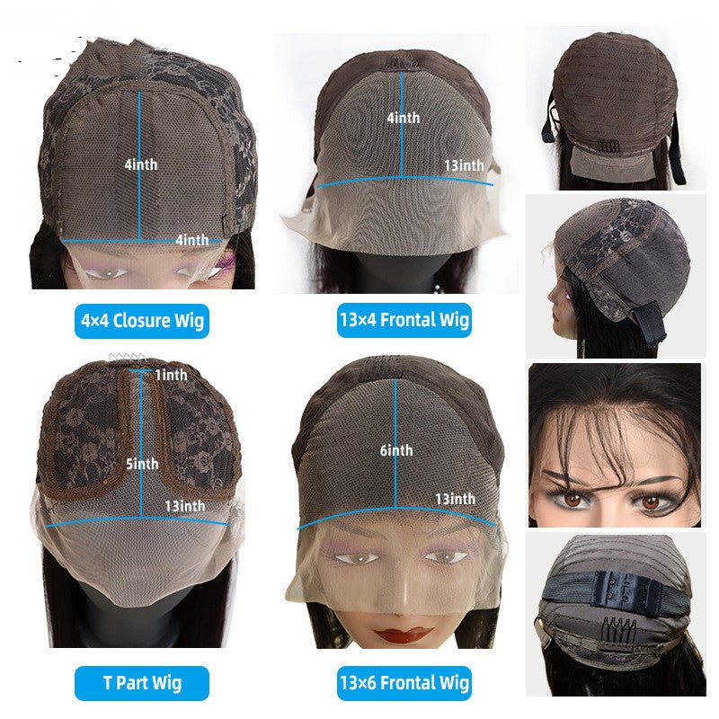 Women's Fashion T Type Head Cover Real Hair Wig - IVOIRART.COM