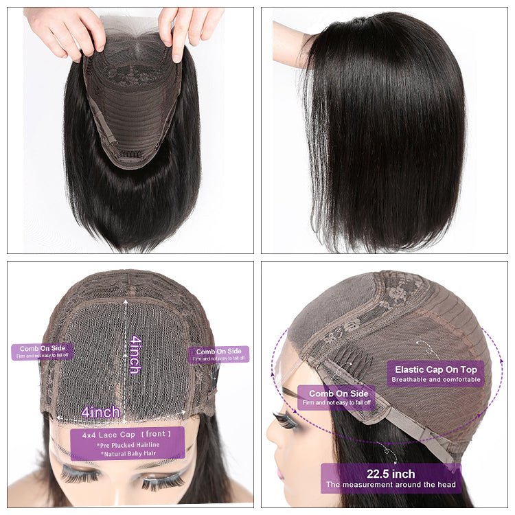 Women's Fashion Temperament Real Hair Short Bob Wig - IVOIRART.COM