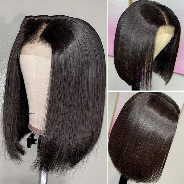 Women's Fashion Temperament Real Hair Short Bob Wig - IVOIRART.COM