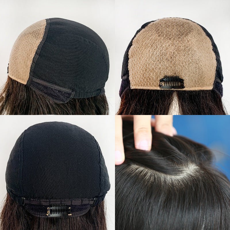 Women's Hand Woven Double Delivery Needle Wig Sheath Real Human Hair Silk Sleeve - IVOIRART.COM
