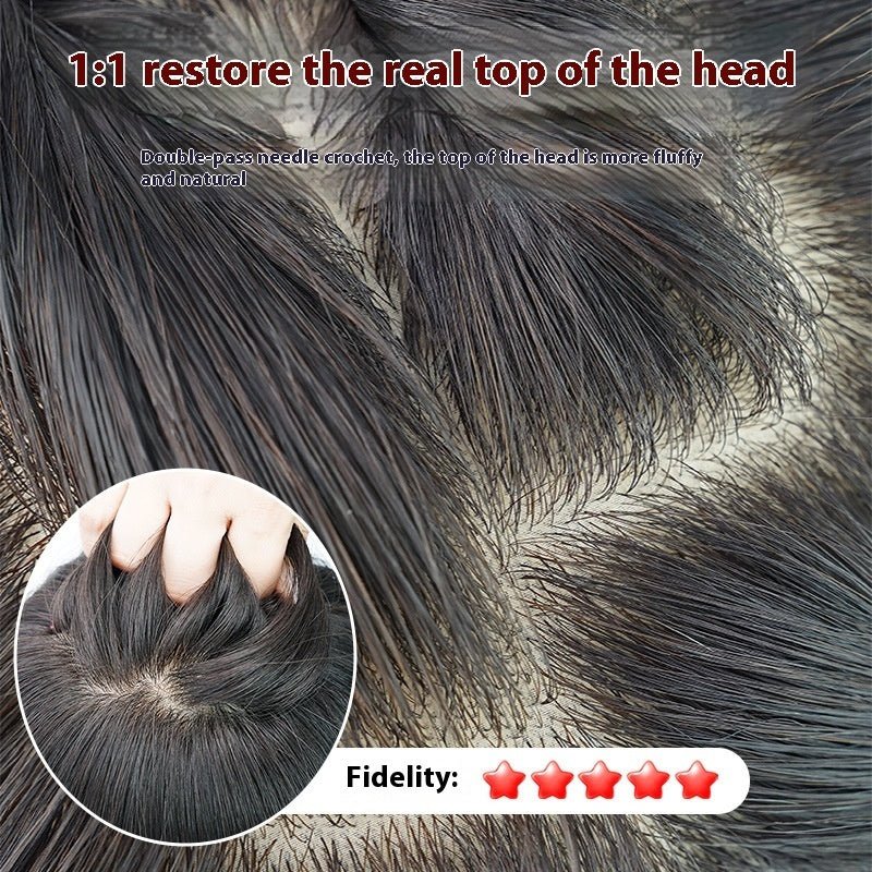 Women's Hand Woven Double Delivery Needle Wig Sheath Real Human Hair Silk Sleeve - IVOIRART.COM