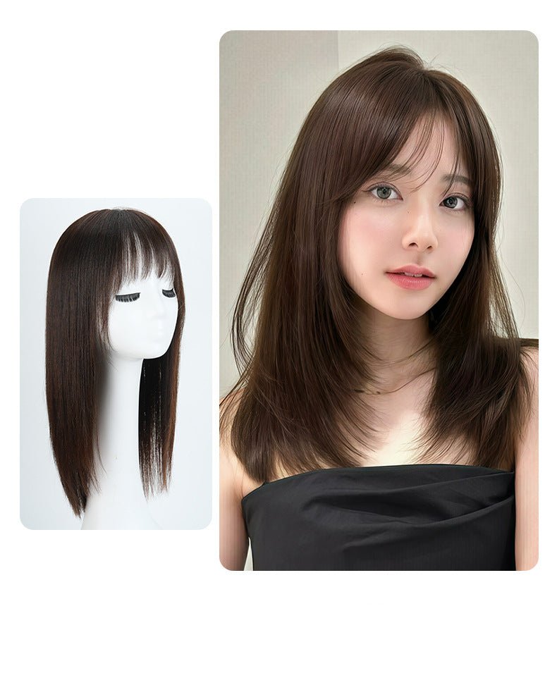 Women's Hand Woven Double Delivery Needle Wig Sheath Real Human Hair Silk Sleeve - IVOIRART.COM