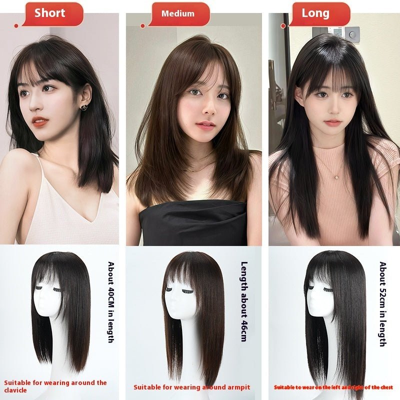 Women's Hand Woven Double Delivery Needle Wig Sheath Real Human Hair Silk Sleeve - IVOIRART.COM