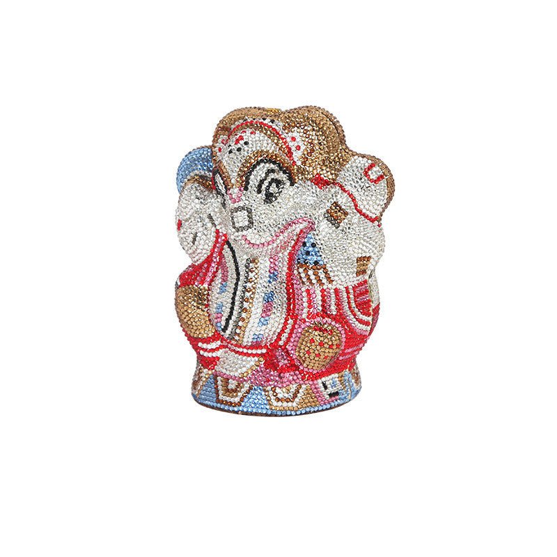 Women's Handmade Diamond Elephant Shaped Clutch Chain Bag - IVOIRART.COM