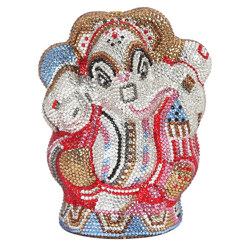 Women's Handmade Diamond Elephant Shaped Clutch Chain Bag - IVOIRART.COM