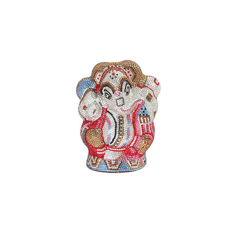 Women's Handmade Diamond Elephant Shaped Clutch Chain Bag - IVOIRART.COM