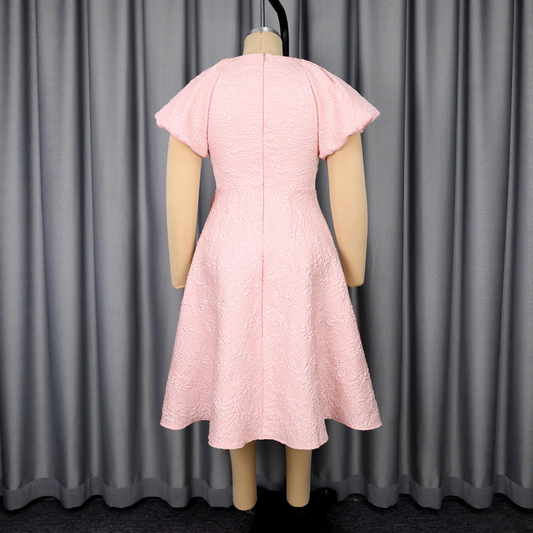 Women's High Waist Puff Sleeve Dress - IVOIRART.COM