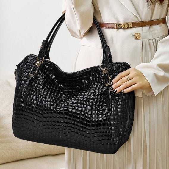 Womens Large Genuine Leather Casual Tote Bag - IVOIRART.COM