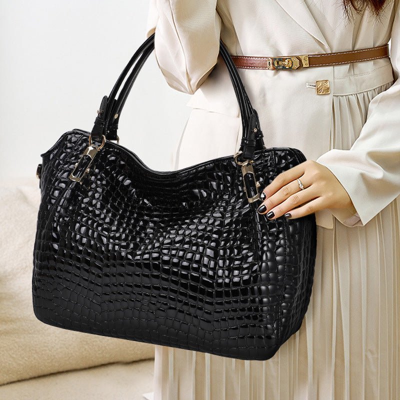 Womens Large Genuine Leather Casual Tote Bag - IVOIRART.COM