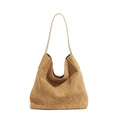 Womens Minimalist Suede Leather Tote And Shoulder Bag - IVOIRART.COM