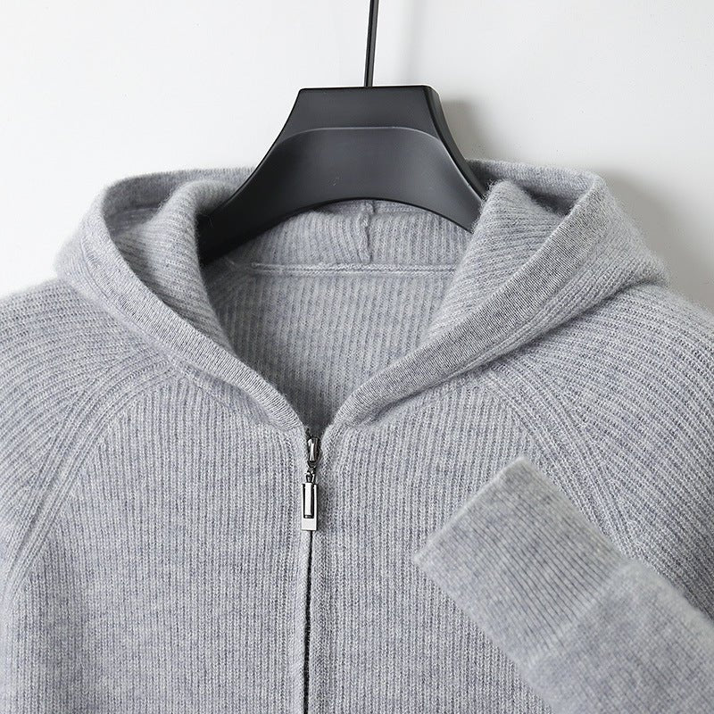 Wool Hooded Age-reducing Cashmere Loose Casual Sweater - IVOIRART.COM