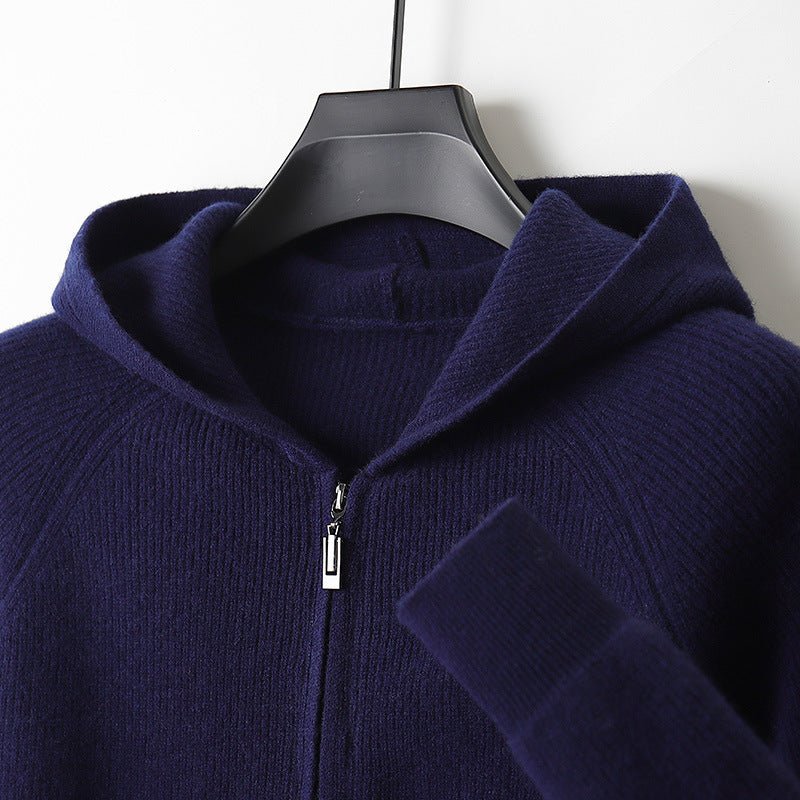 Wool Hooded Age-reducing Cashmere Loose Casual Sweater - IVOIRART.COM