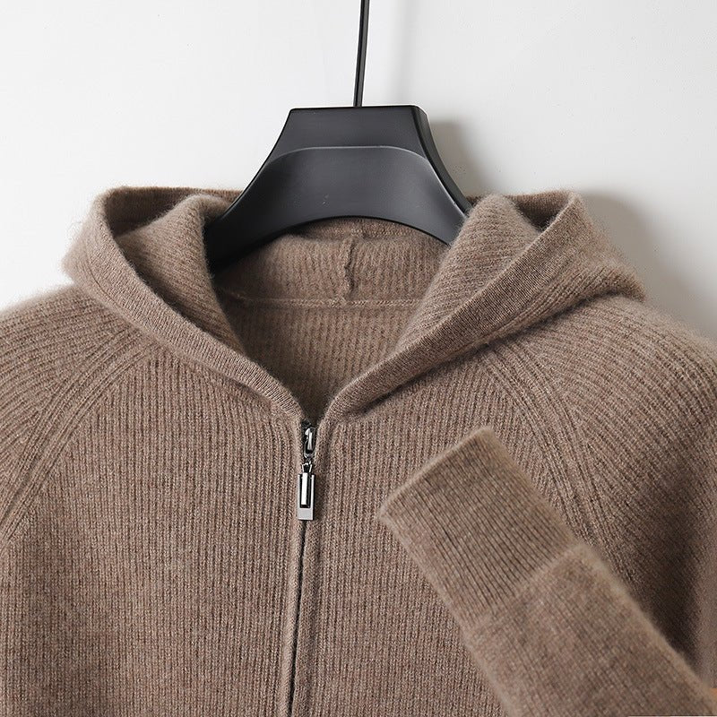 Wool Hooded Age-reducing Cashmere Loose Casual Sweater - IVOIRART.COM