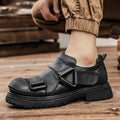 Work Boots Made From Full-grain Cowhide With A Round Toe And Low-cut Design - IVOIRART.COM