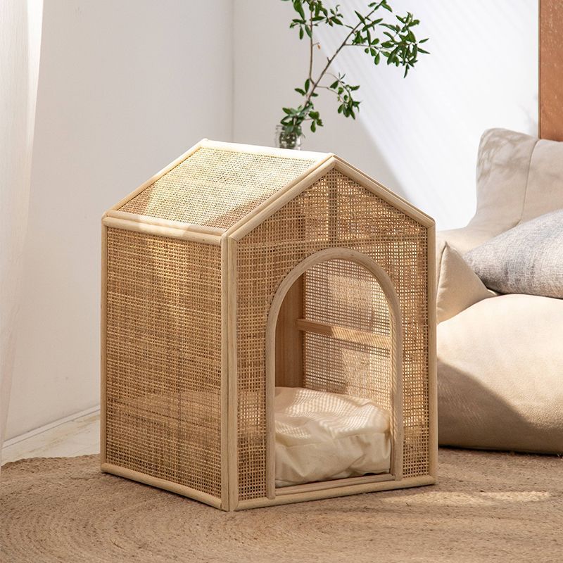 Woven Rattan Cat Bed And Cat House For Summer Ventilation Pet Nest - IVOIRART.COM