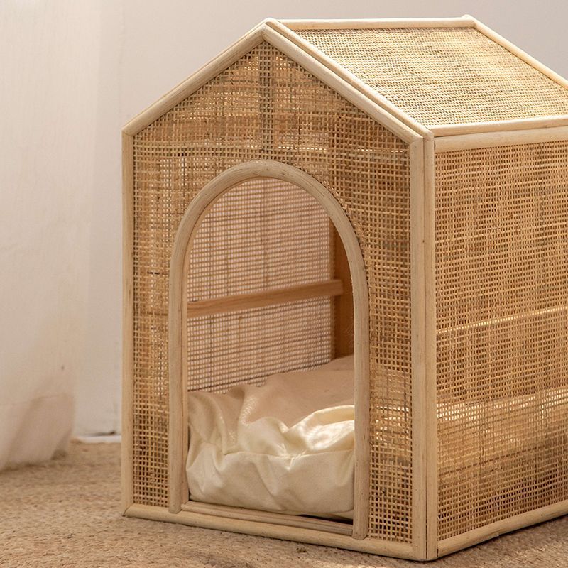 Woven Rattan Cat Bed And Cat House For Summer Ventilation Pet Nest - IVOIRART.COM