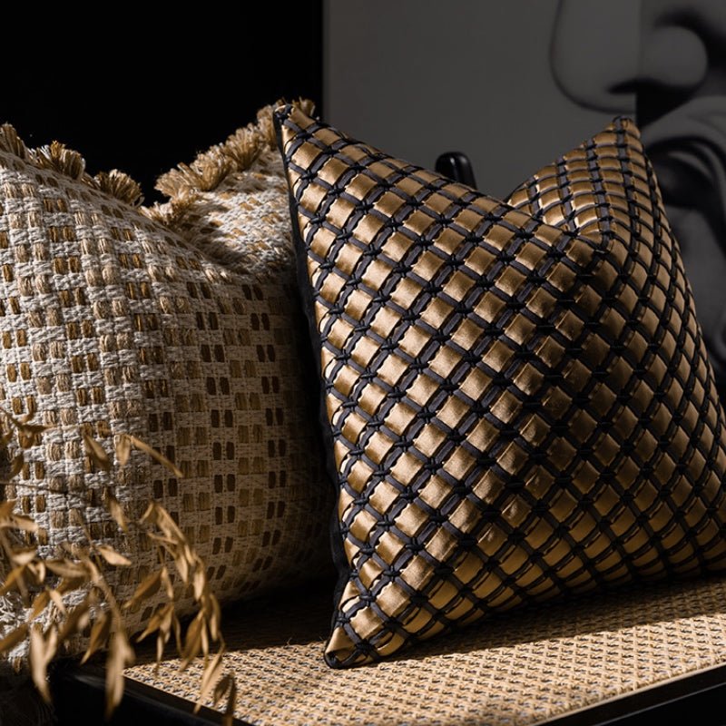 Woven Throw Pillows In Sofa Living Room - IVOIRART.COM
