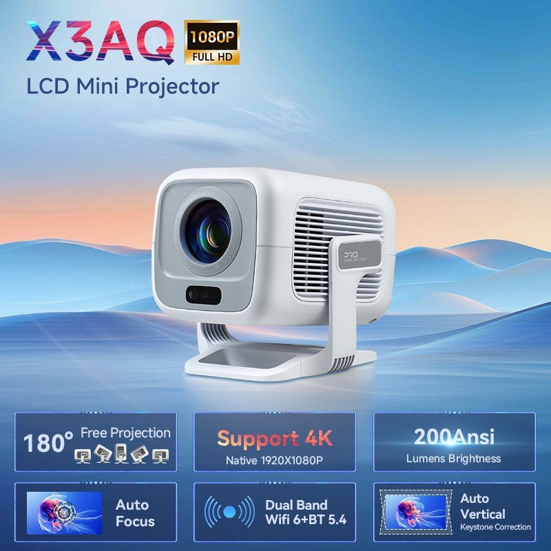 X3AQ Projecteur Autofocus 4K - 1080P HD, 180 ANSI lumens, 48W, EU/UK/US/AU Smart - IVOIRART.COM