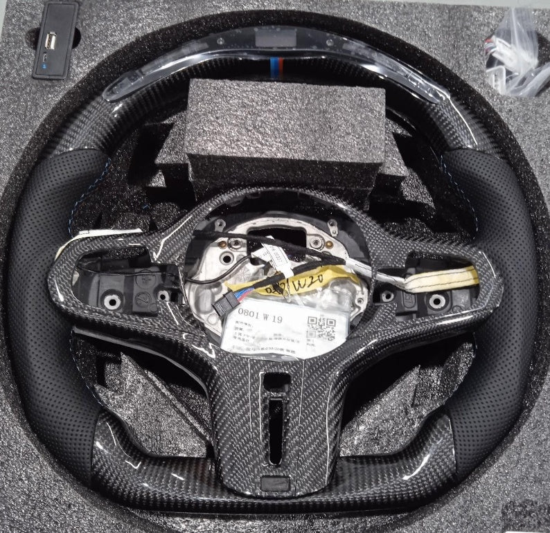 X3x5 Carbon Fiber Intelligent Multifunctional LED Car Sports Steering Wheel - IVOIRART.COM