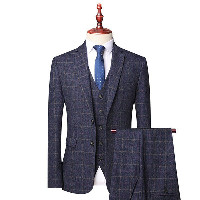 Young And Middle-aged Men's Three Piece Suit - IVOIRART.COM