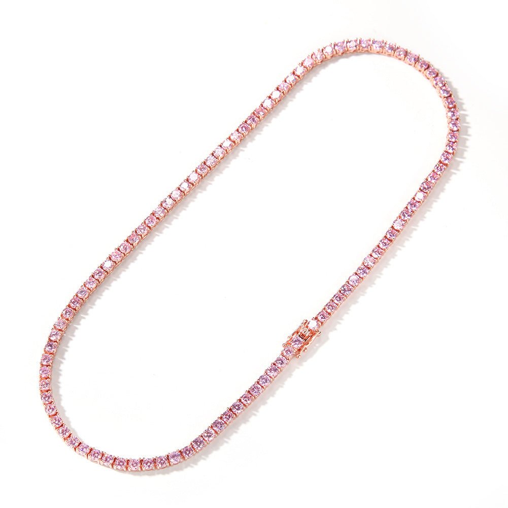 Zircon Row Necklace Versatile Tennis Chain - IVOIRART.COM
