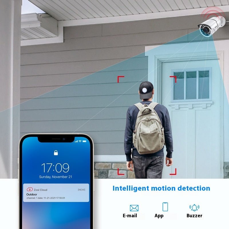 ZOSI Zhou Shi 5 Million HD POE Network Video Recorder Security Remote Outdoor Monitor Suit - IVOIRART.COM